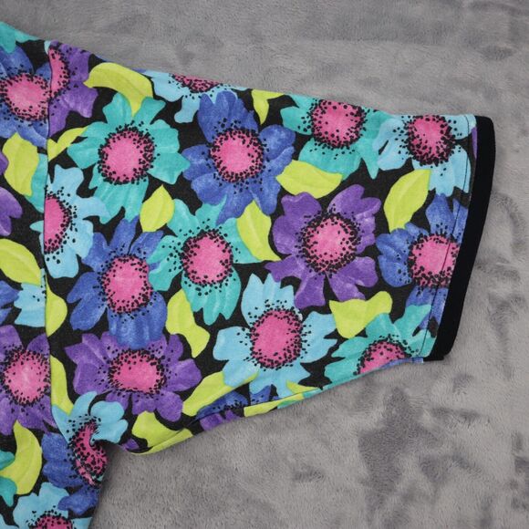 Lee Shirt Womens 2XL Multicolor Floral Short Sleeve Round Neck Casual Outwear - Picture 12 of 16